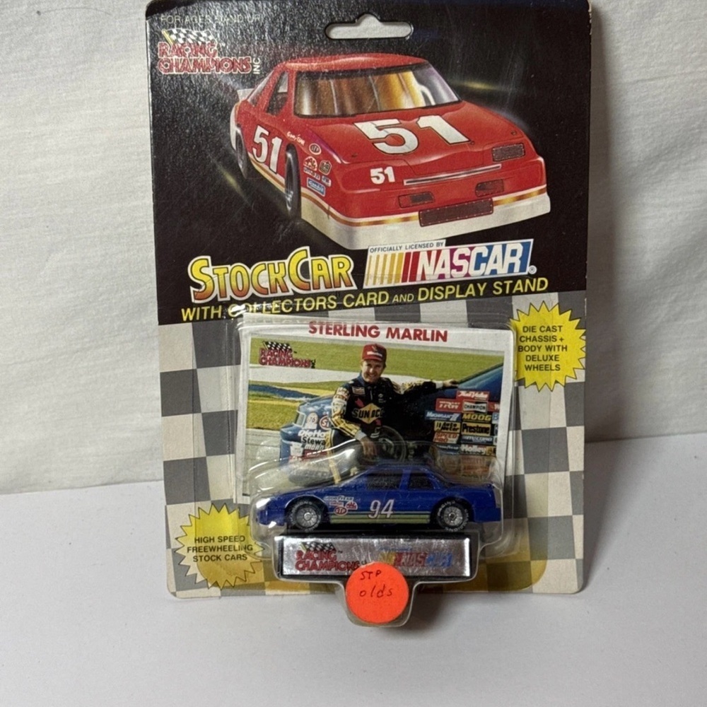 Nascar Stock Car with Display Stand - Red and Blue